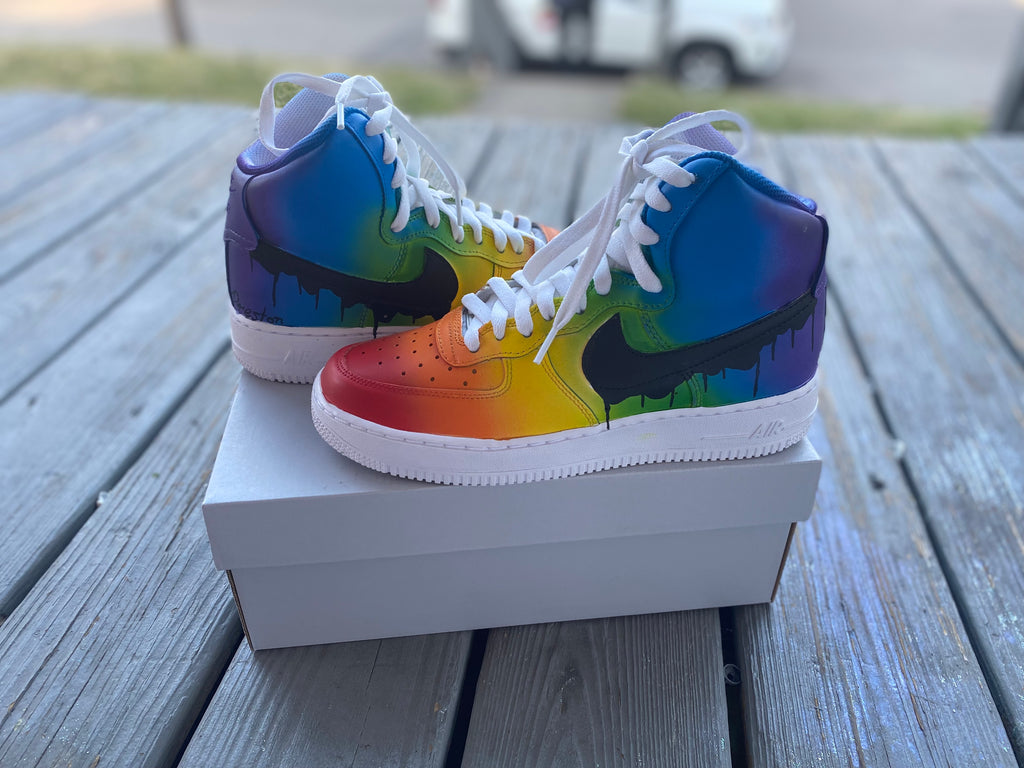 Rainbow Drip Custom Shoes