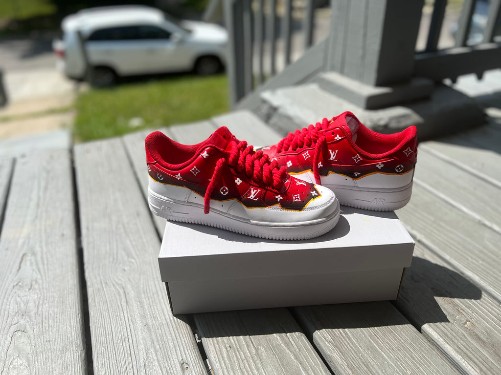 Burnt LV Custom Shoes