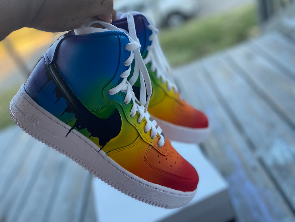 Rainbow Drip Custom Shoes