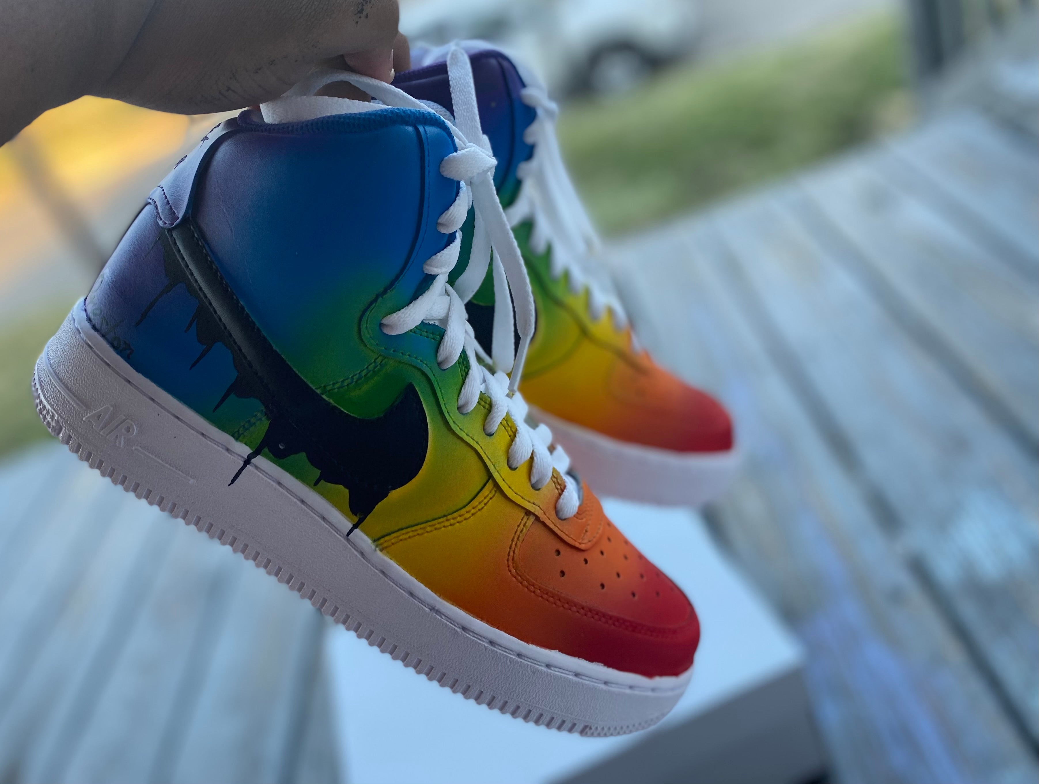 Rainbow Drip Custom Shoes