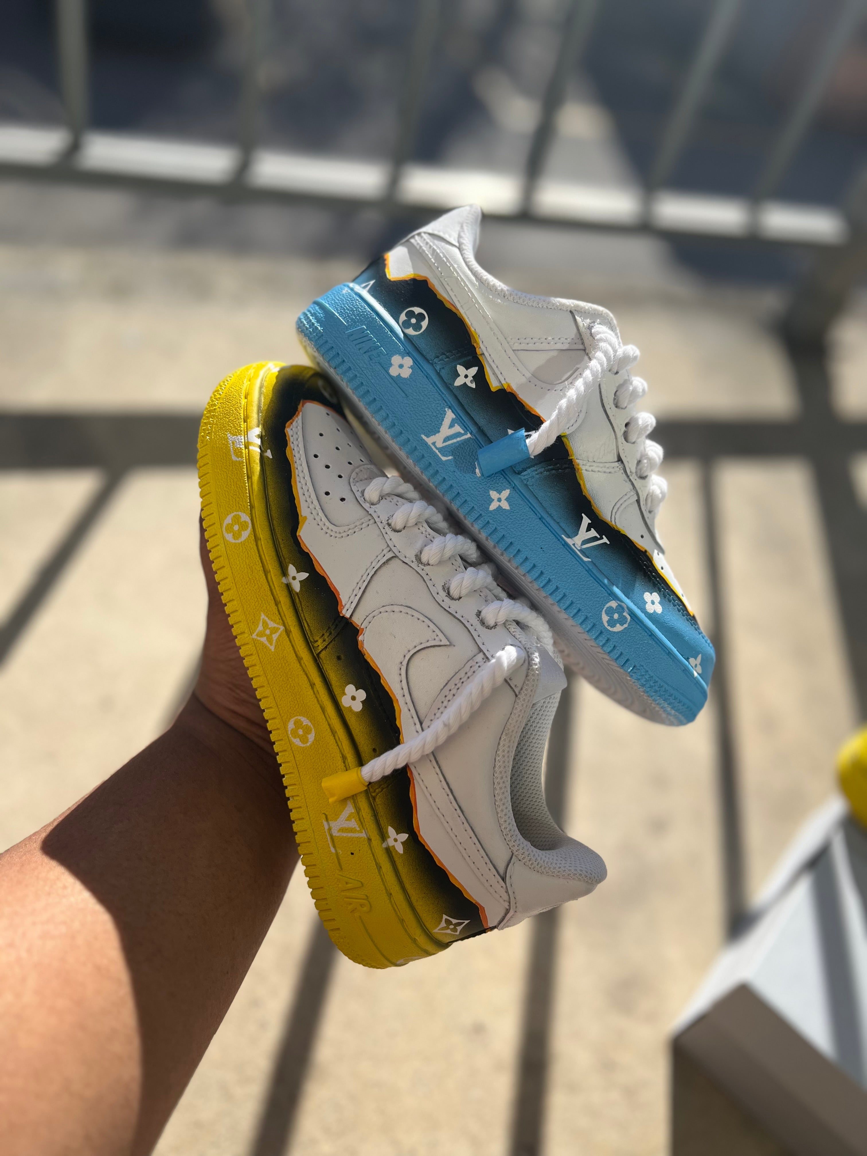 Burnt LV Custom Shoes