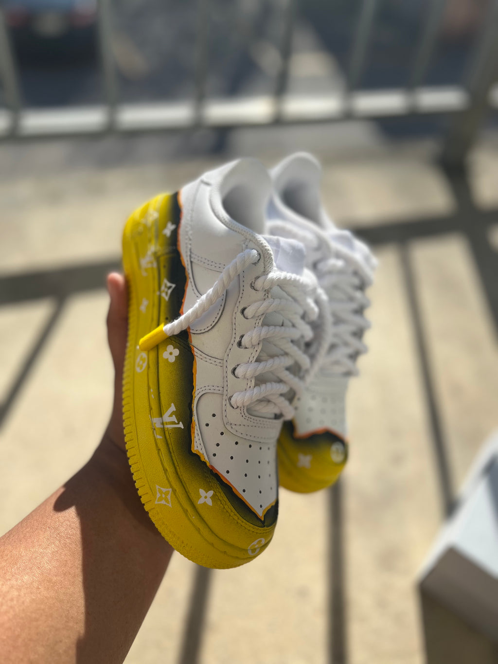 Burnt LV Custom Shoes