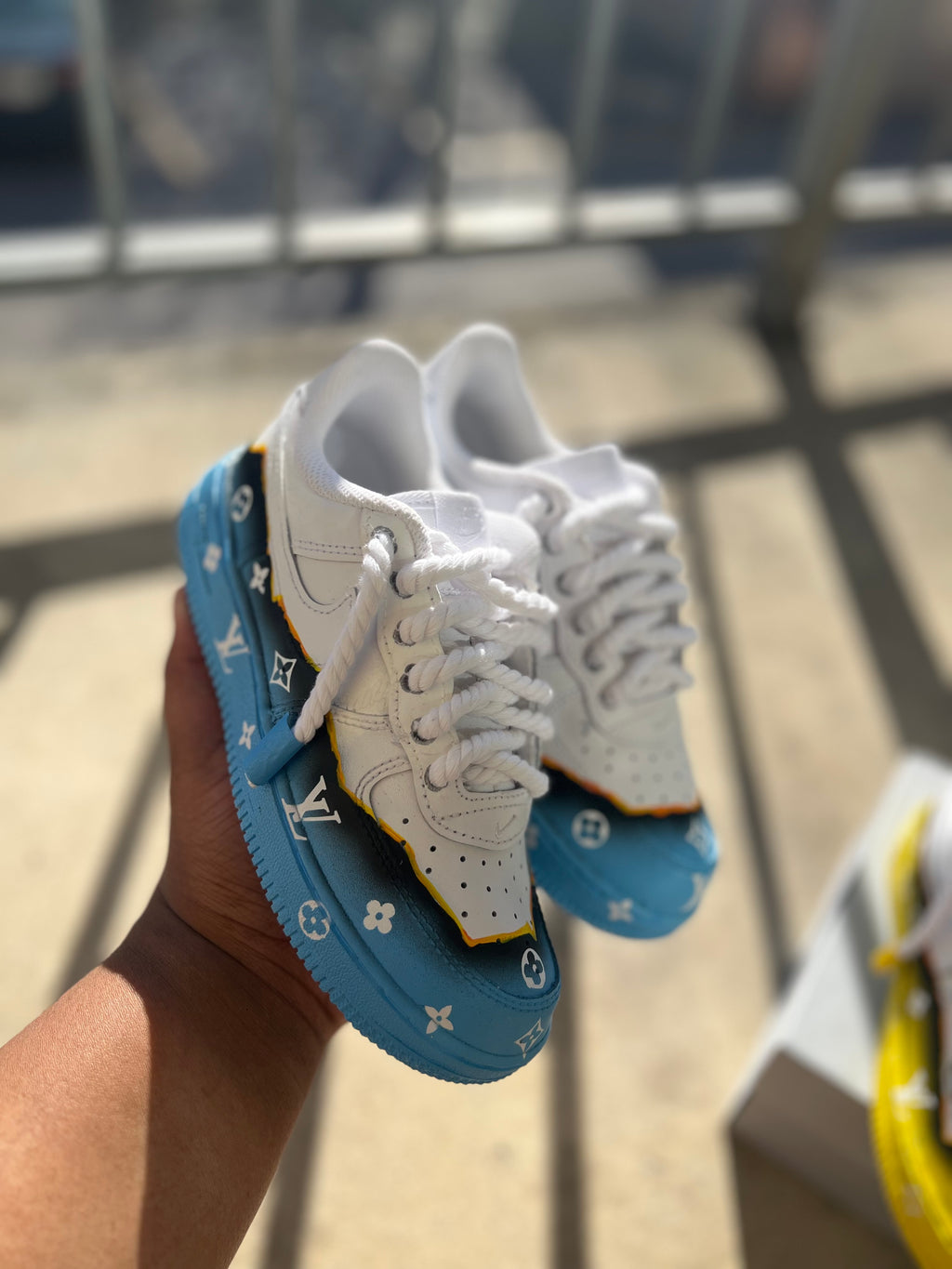Burnt LV Custom Shoes