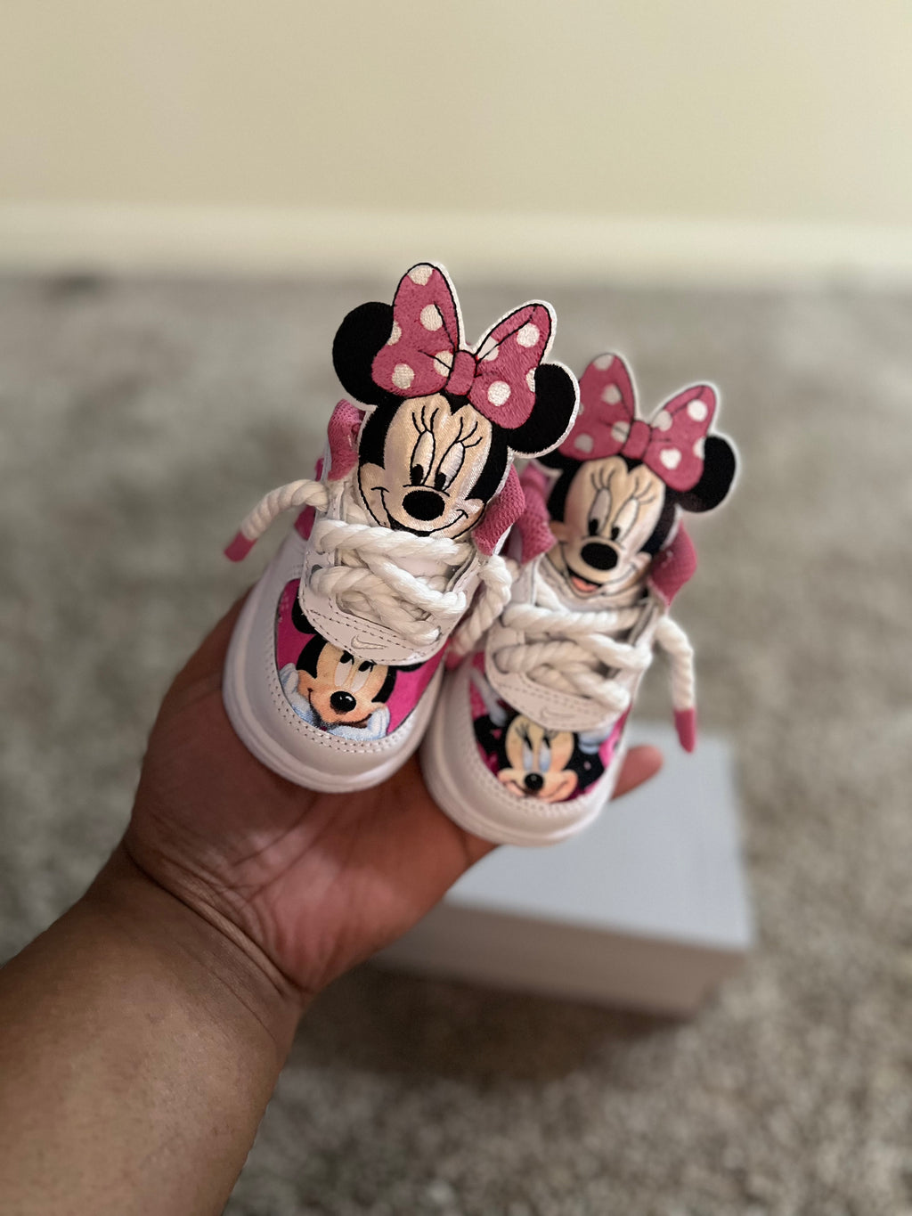 Pink Minnie Mouse Custom Shoes