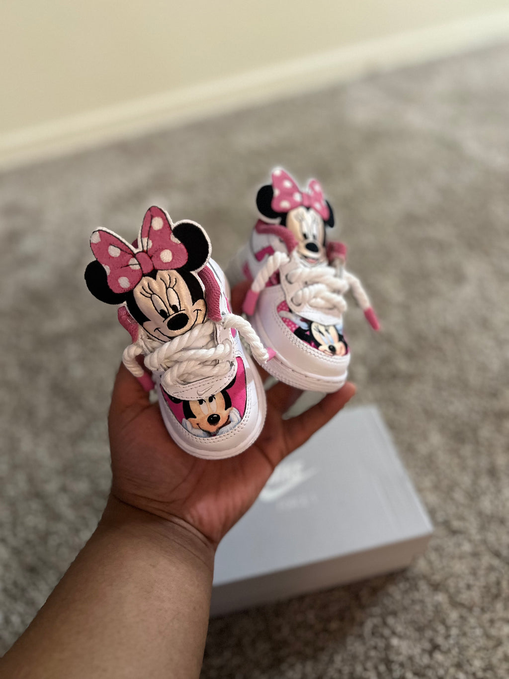 Pink Minnie Mouse Custom Shoes