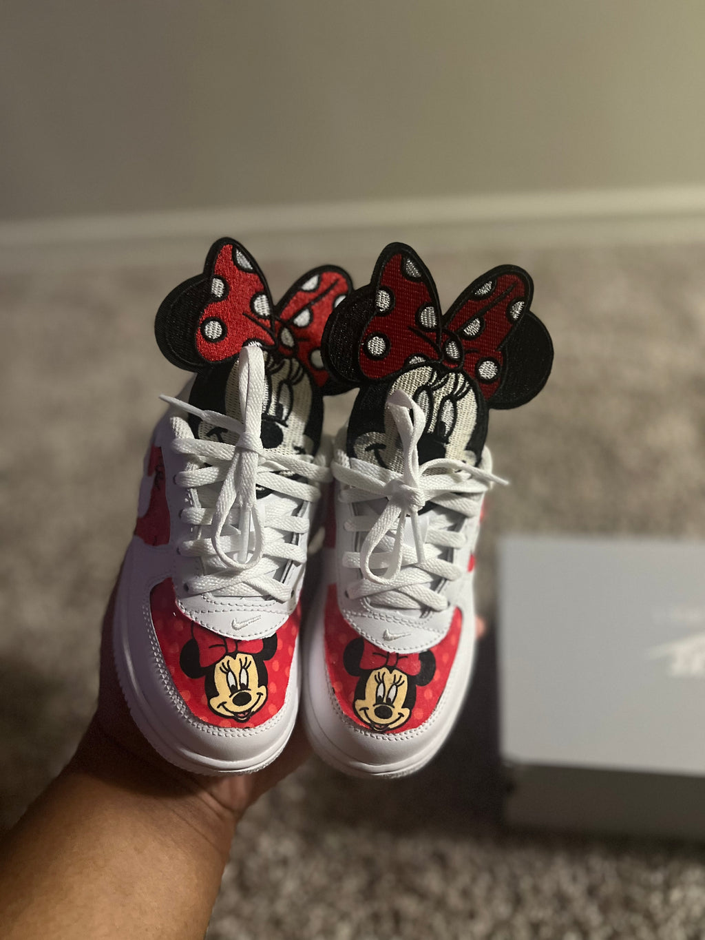 Red Minnie Mouse Custom Shoes