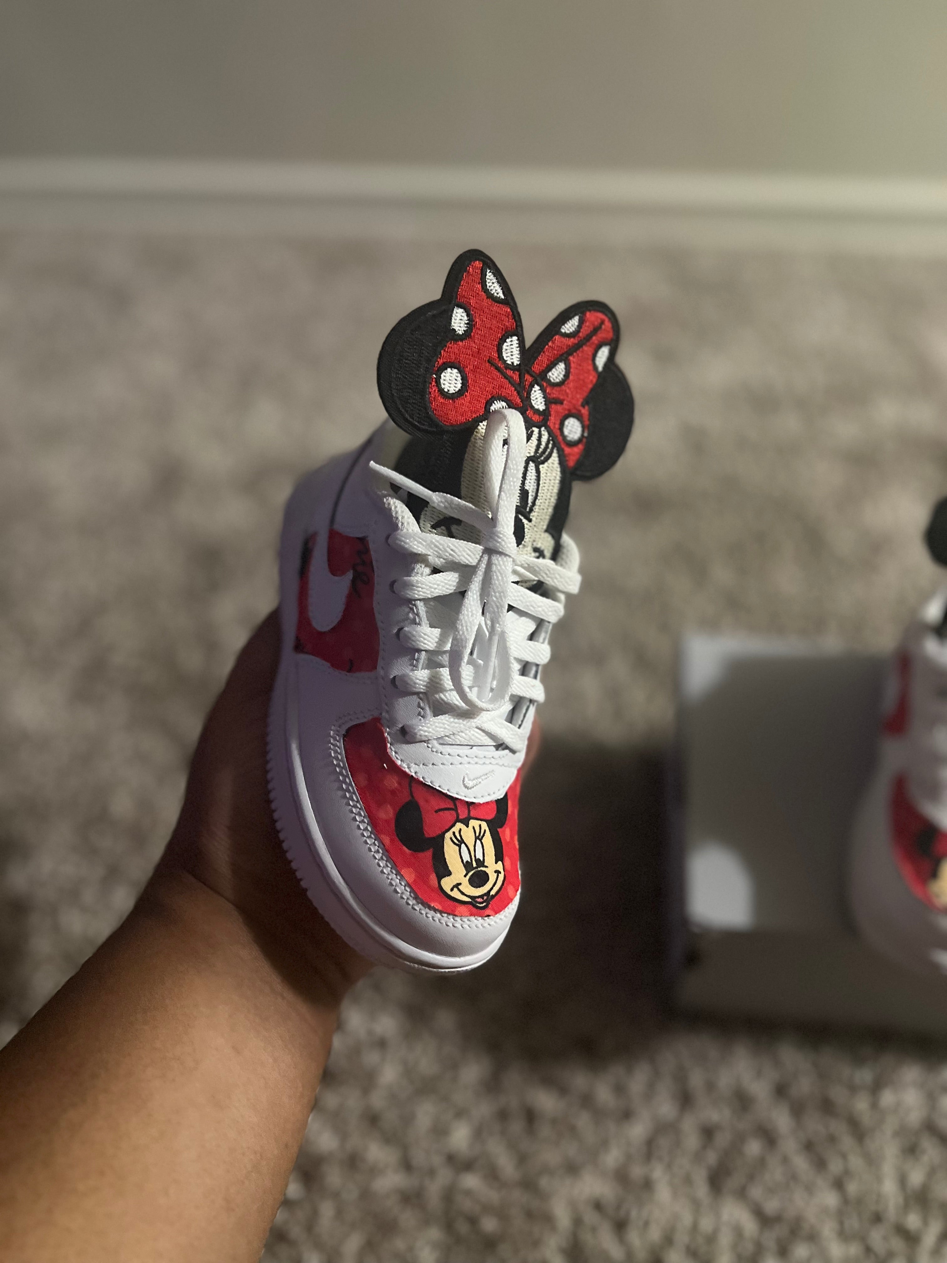 Red Minnie Mouse Custom Shoes