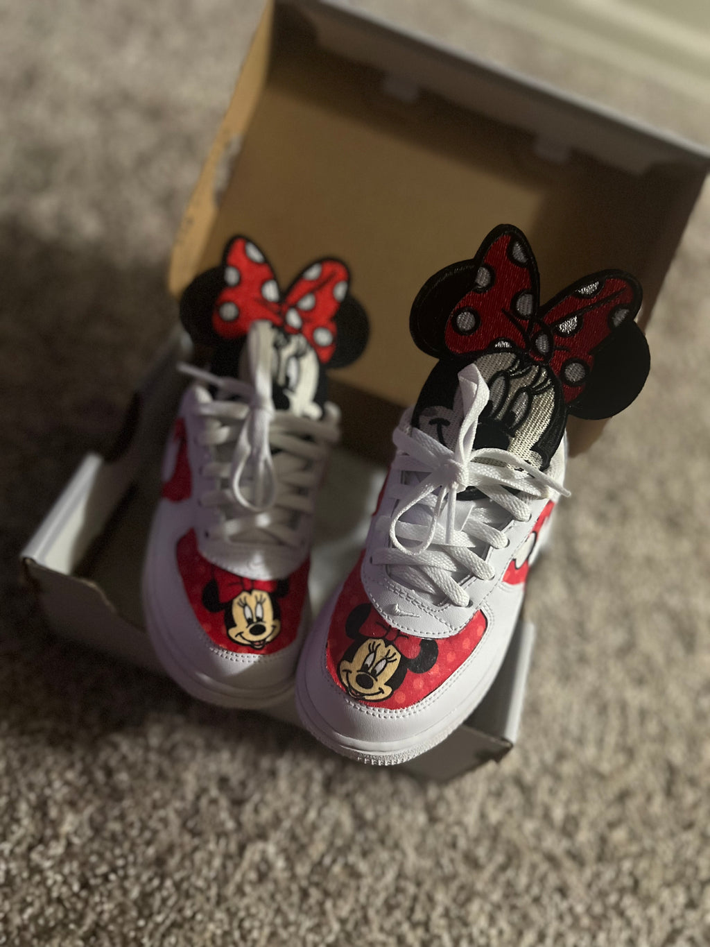 Red Minnie Mouse Custom Shoes